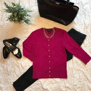 White House Black Market Pink Cardigan